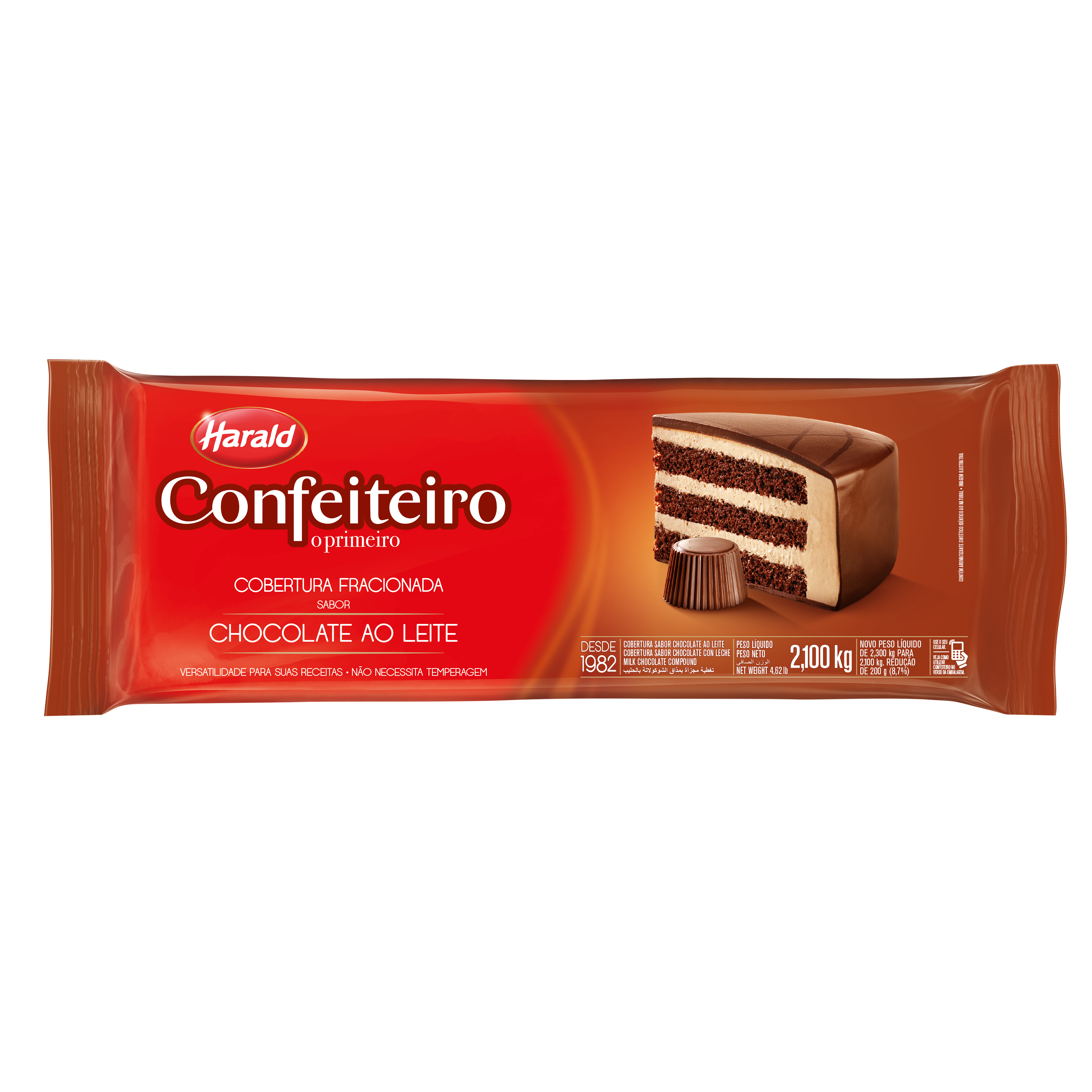 Imagem de Confeiteiro Cobertura Fracionada Chocolate Ao Leite 2,1 Kg - HARALD